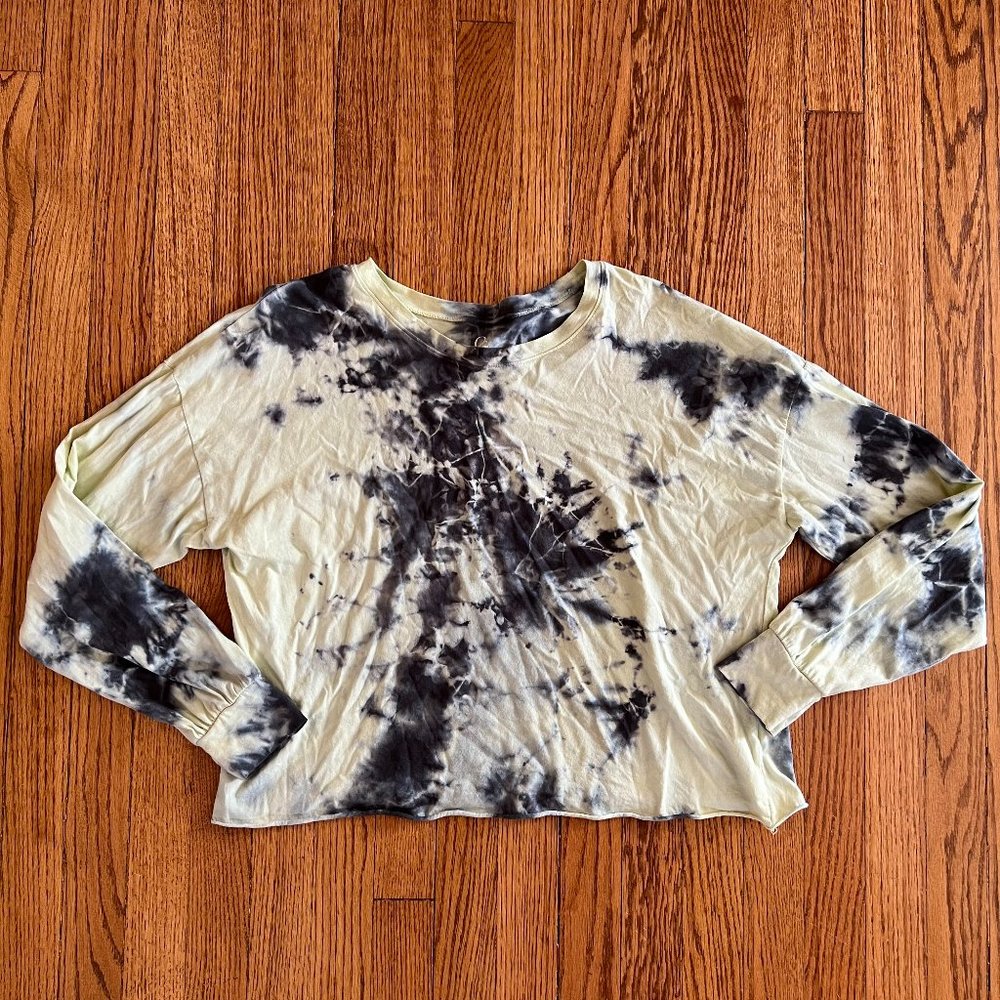 Tye Dye Long Sleeve Cropped Shirt Size M Organic Generation